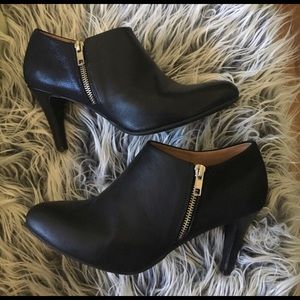 Black zip up booties